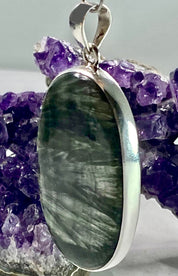 Seraphinite and Silver Pendant (M)