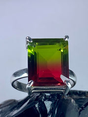 Watermelon Tourmaline Silver Ring