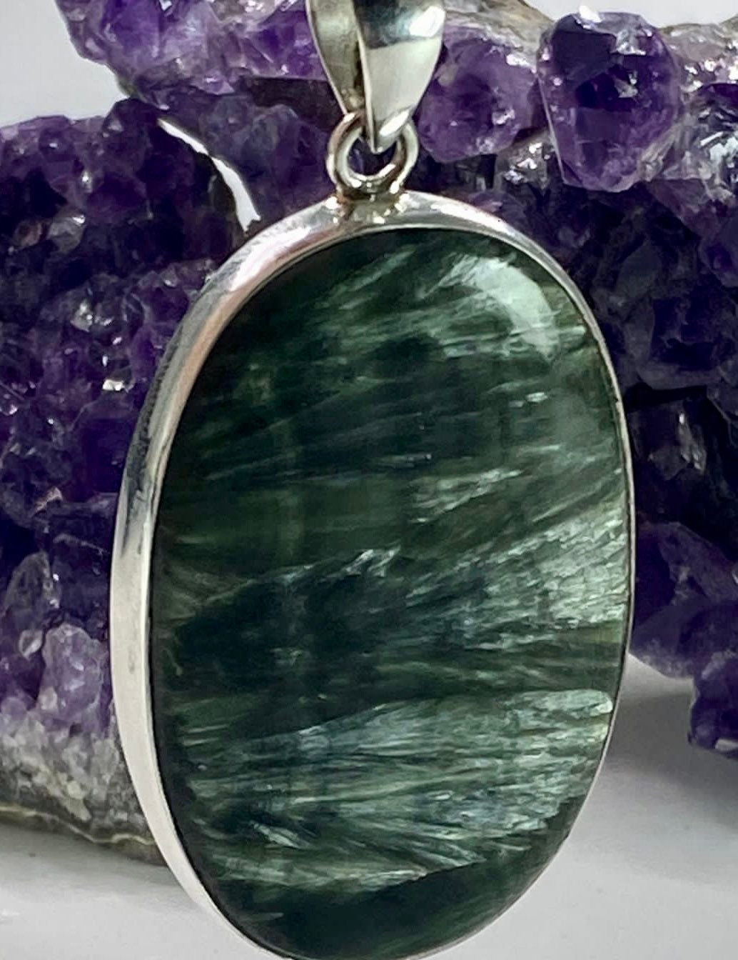 Seraphinite and Silver Pendant (M)