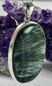 Seraphinite and Silver Pendant (M)