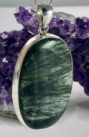 Seraphinite and Silver Pendant (M)