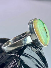 Sterling (Monarch) Opal and Silver Ring (UV)