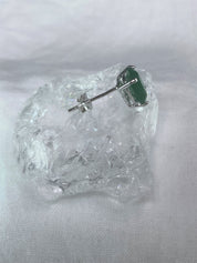 Raw Emerald and Silver Studs