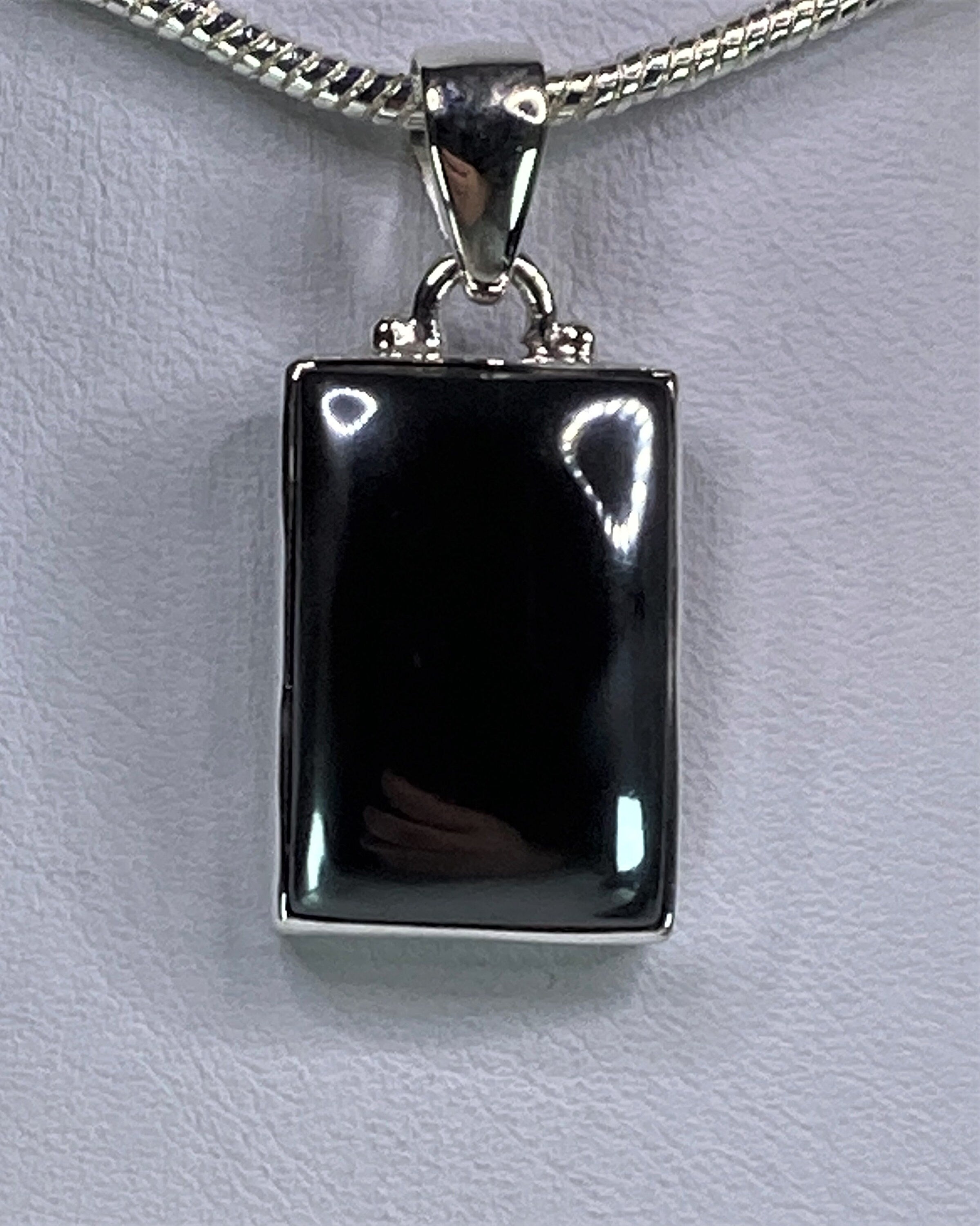 Hematite and Silver Pendant Including the Chain (M09)