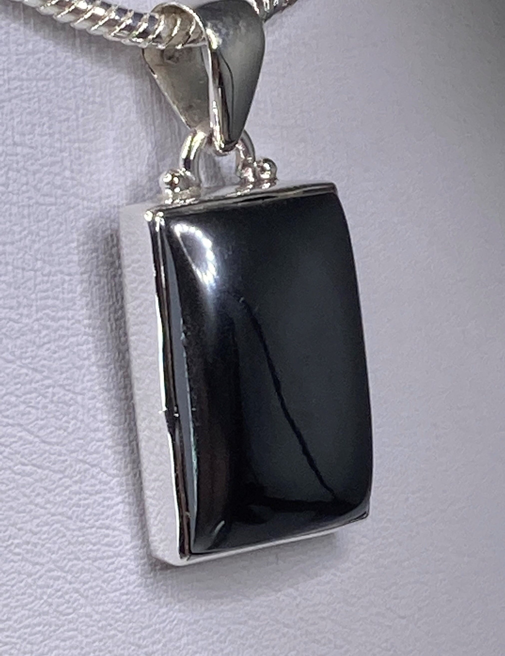 Hematite and Silver Pendant Including the Chain (M09)