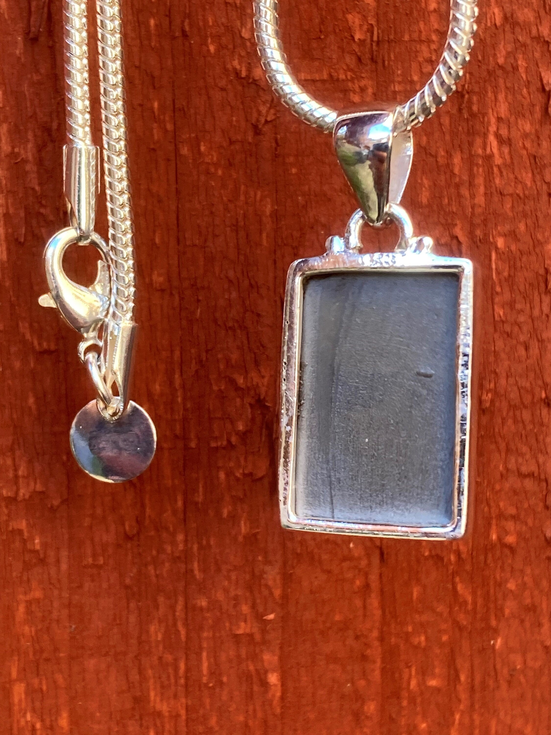 Hematite and Silver Pendant Including the Chain (M09)