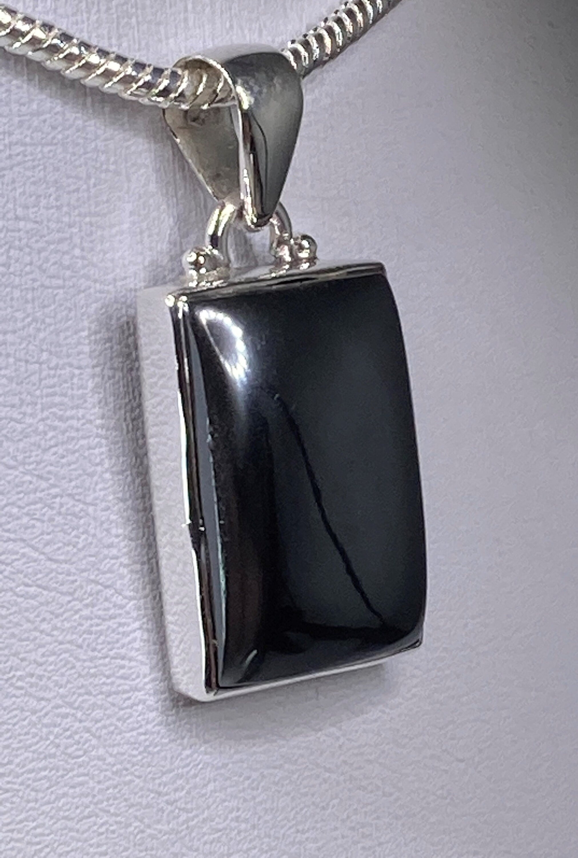 Hematite and Silver Pendant Including the Chain (M09)