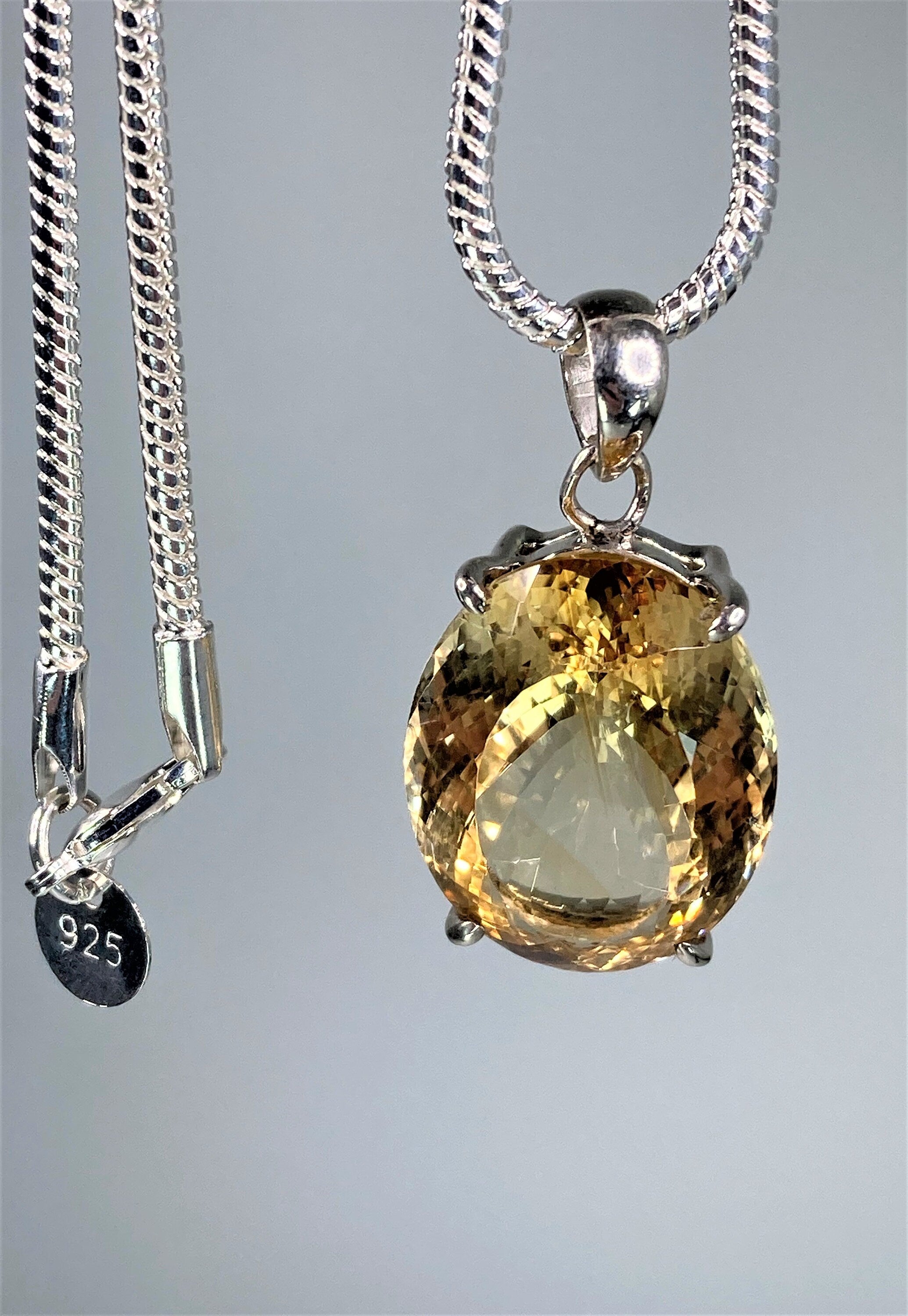 Citrine and Sterling Silver Pendant