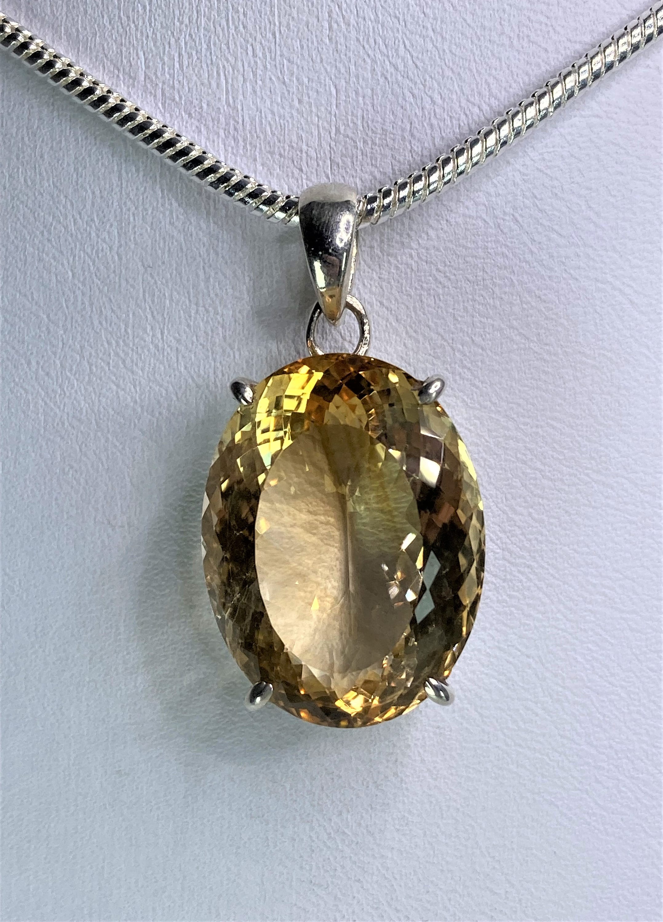 Citrine and Sterling Silver Pendant