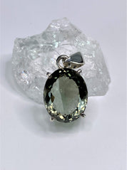 Green Amethyst (Prasiolite) and Silver Pendant (M)