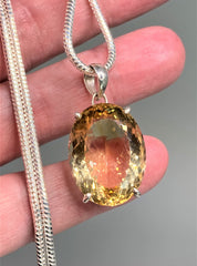 Citrine and Sterling Silver Pendant