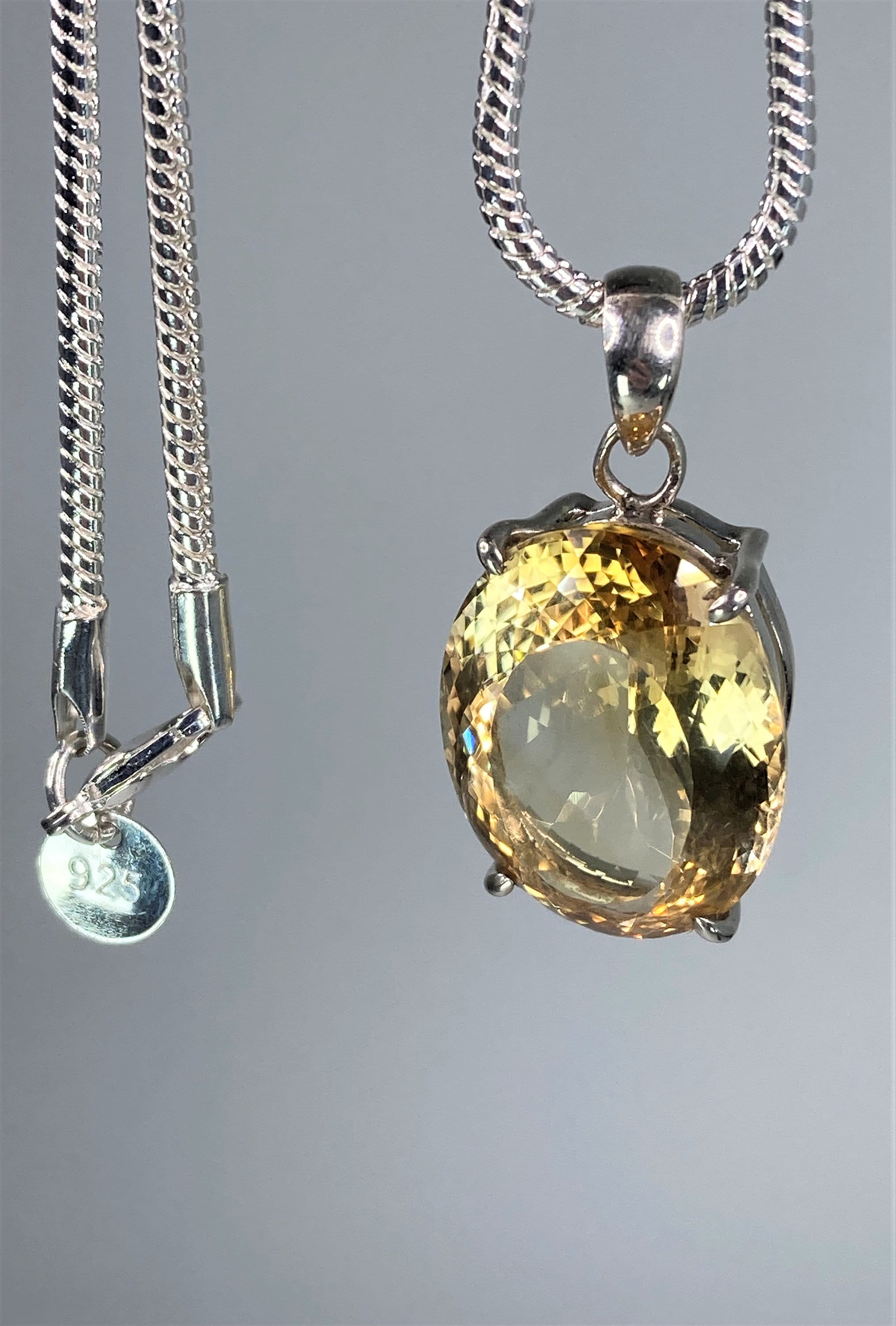 Citrine and Sterling Silver Pendant