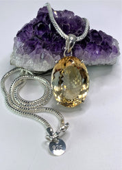 Citrine and Sterling Silver Pendant