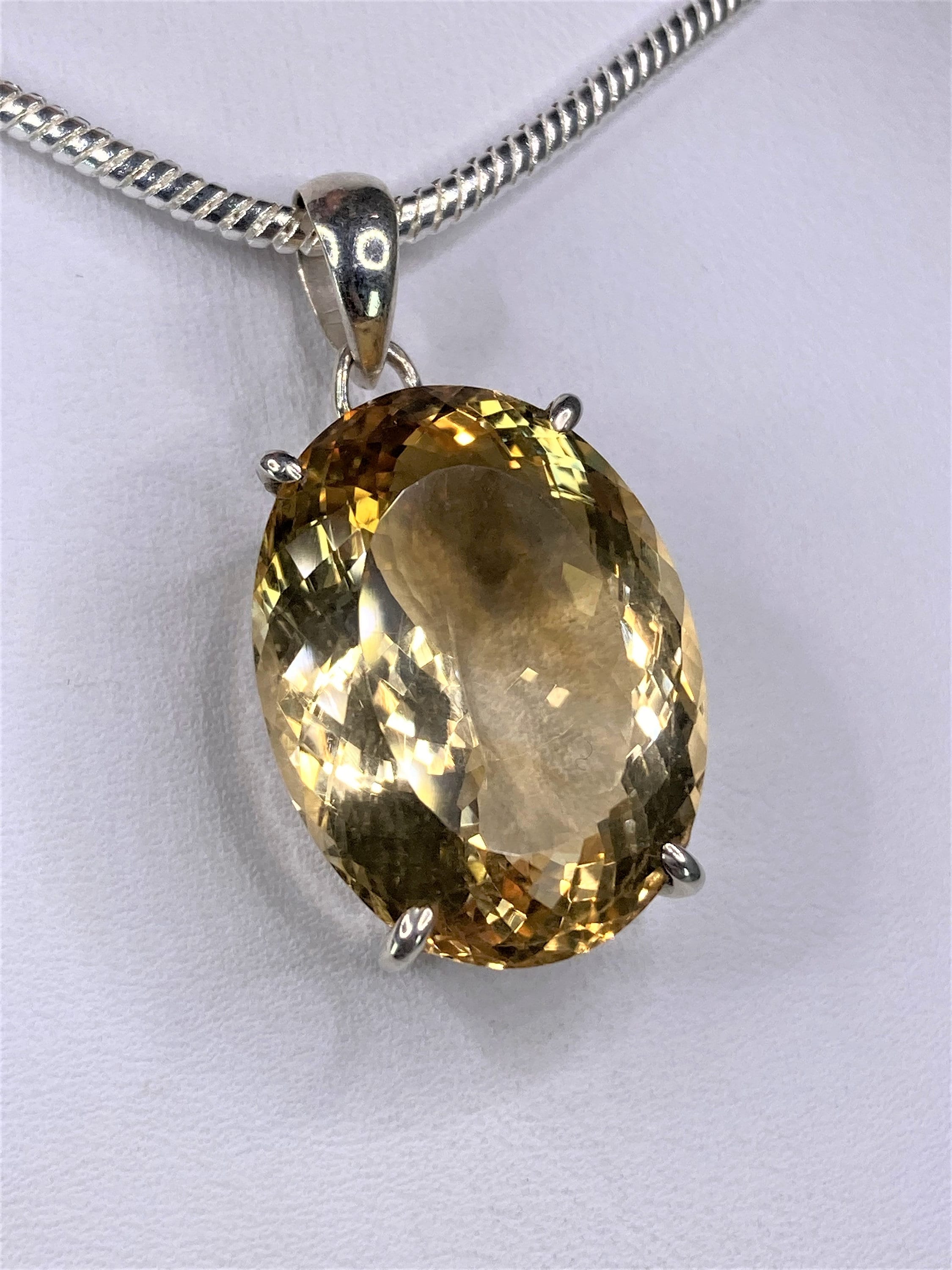 Citrine and Sterling Silver Pendant