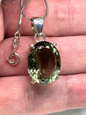 Green Amethyst (Prasiolite) and Silver Pendant (M)