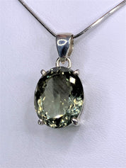 Green Amethyst (Prasiolite) and Silver Pendant (M)