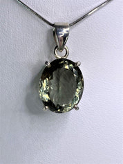 Green Amethyst (Prasiolite) and Silver Pendant (M)