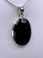 Black Obsidian and Silver Pendant