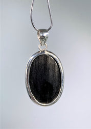 Black Obsidian and Silver Pendant