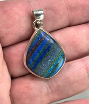 Rainbow Calsilica and Silver Pendant (UV 1196)