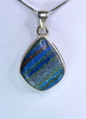 Rainbow Calsilica and Silver Pendant (UV 1196)