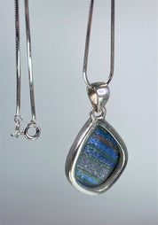 Rainbow Calsilica and Silver Pendant (UV 1196)