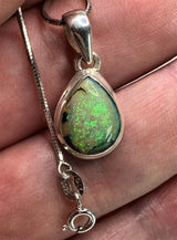 Sterling (Monarch) Opal and Silver Pendant (UV406)