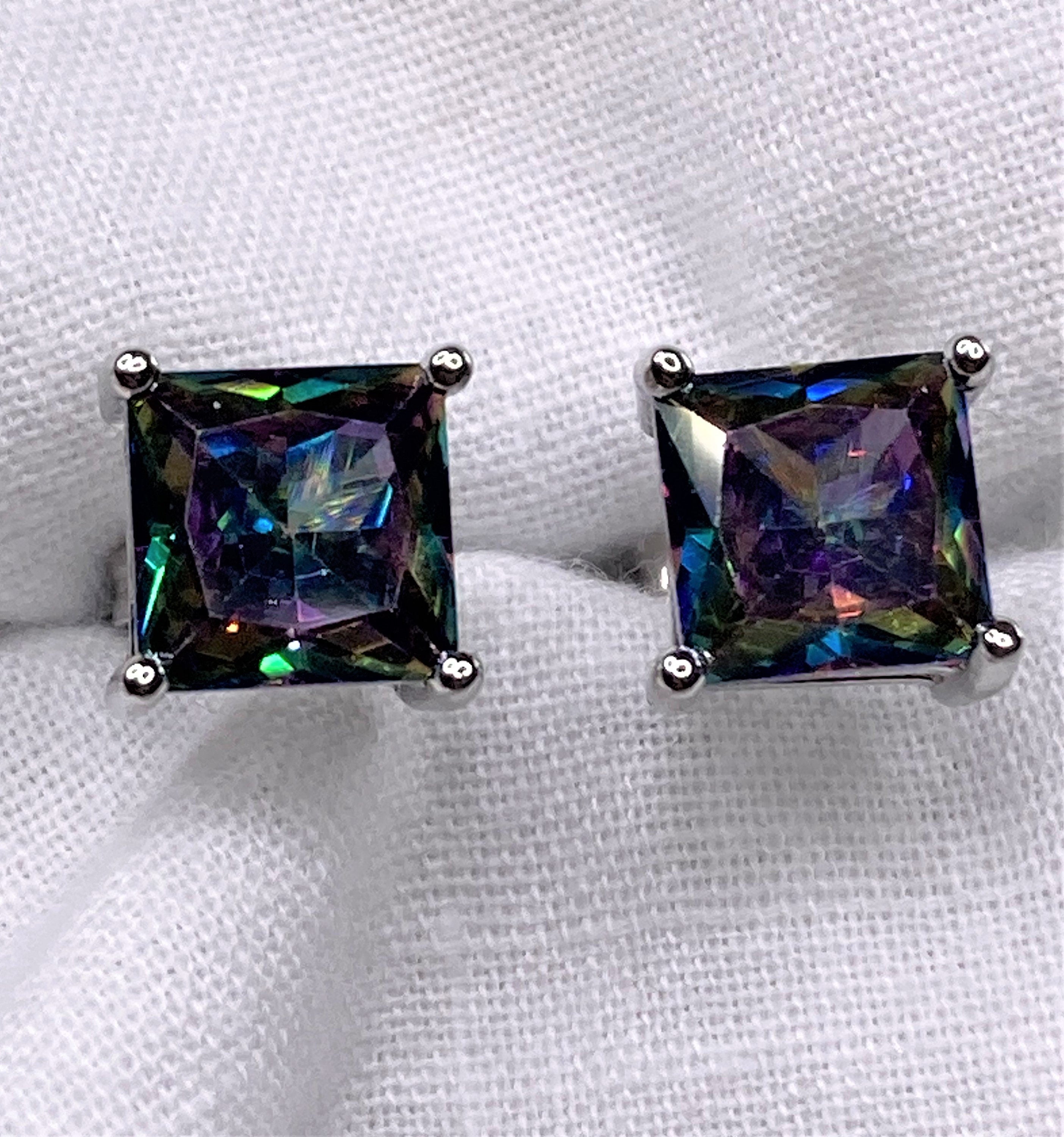 Mystic Topaz and Silver Studs