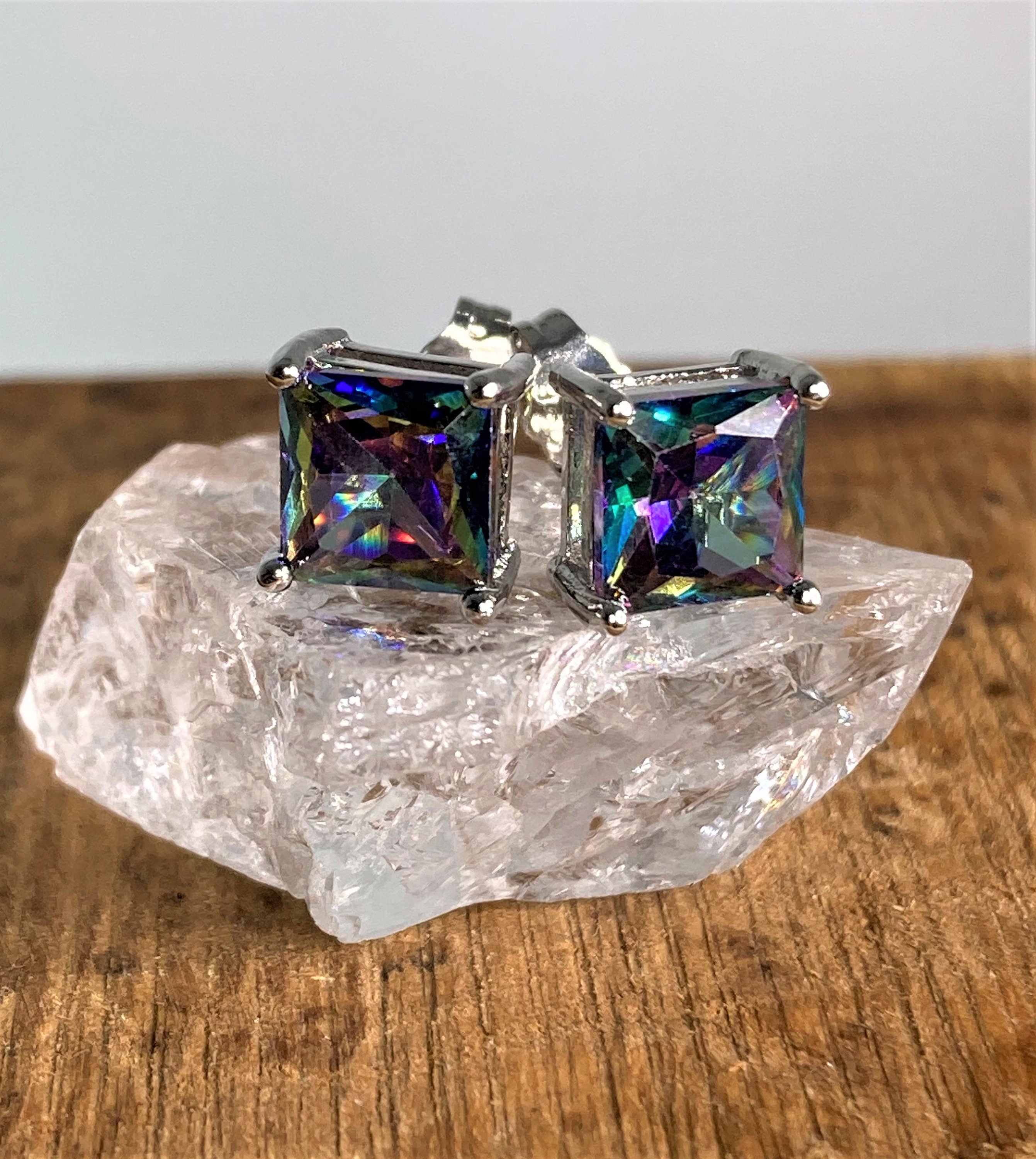Mystic Topaz and Silver Studs