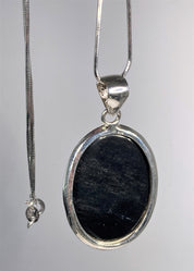 AAA - Black Obsidian and Silver Pendant (M09)