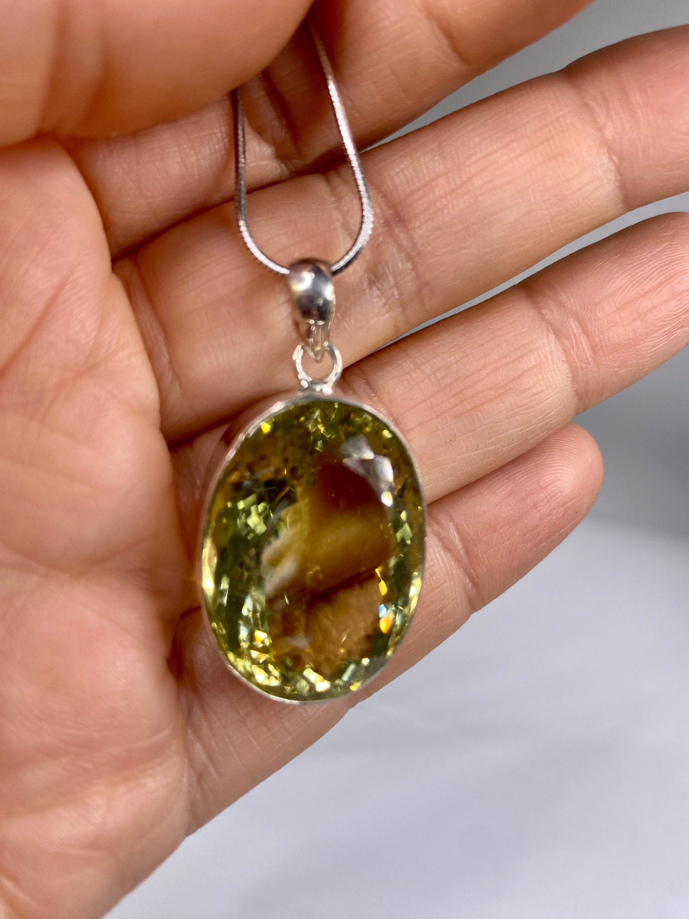 Citrine and Sterling Silver Pendant (M0523)