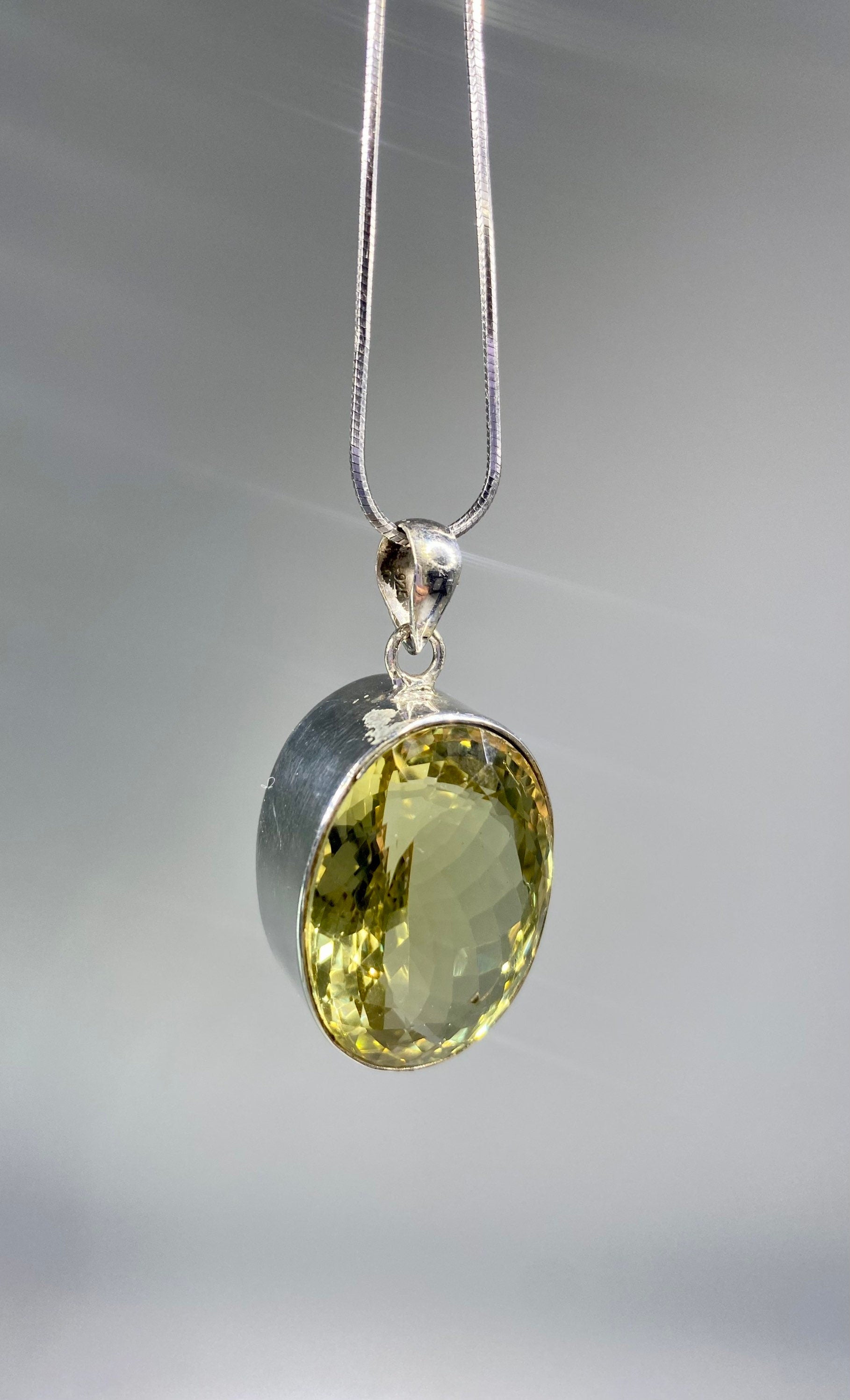 Citrine and Sterling Silver Pendant (M0523)