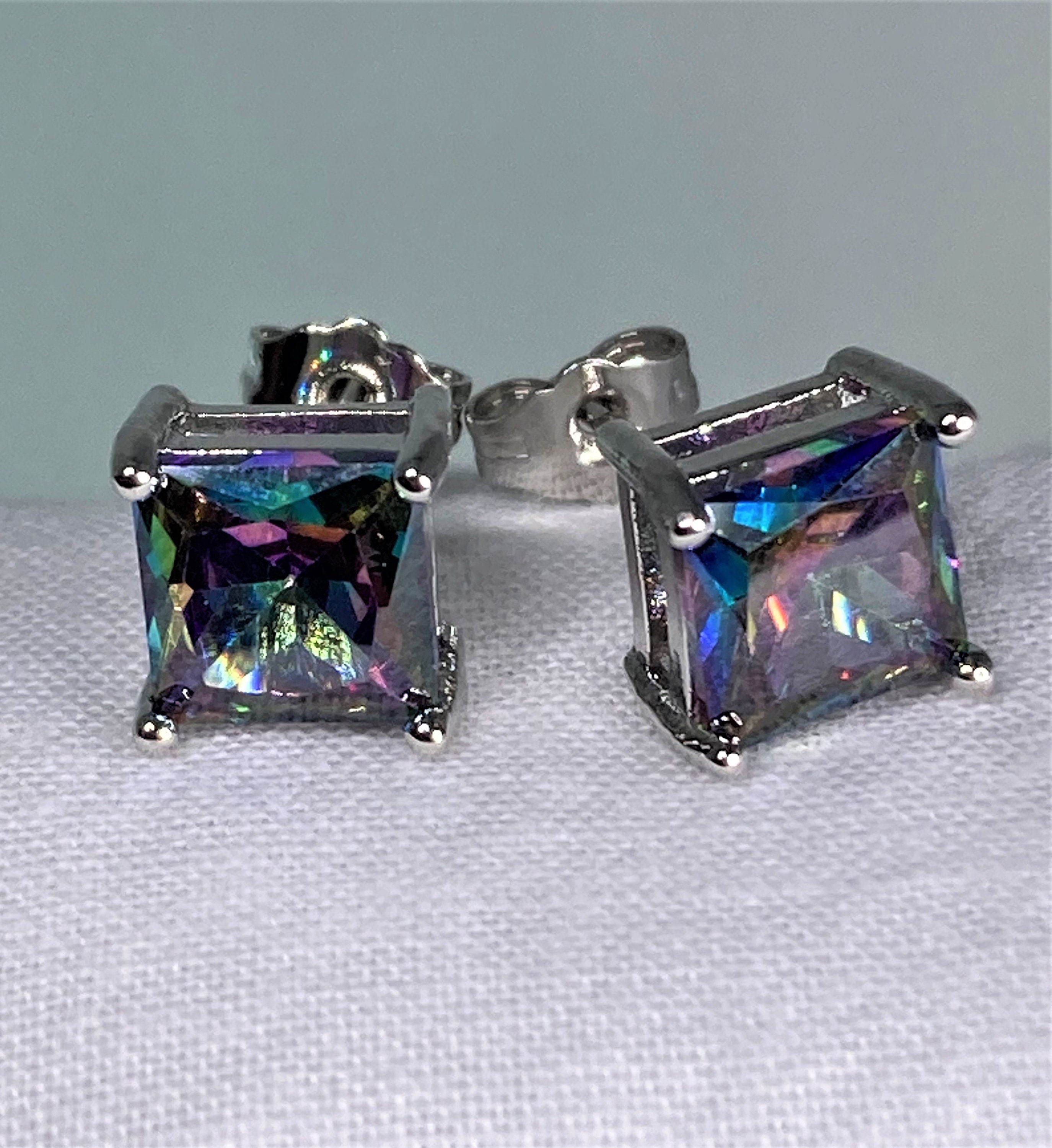 Mystic Topaz and Silver Studs