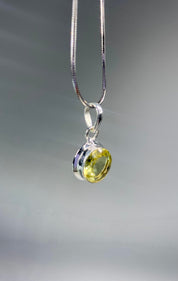 Lemon Quartz and Sterling Silver Pendant