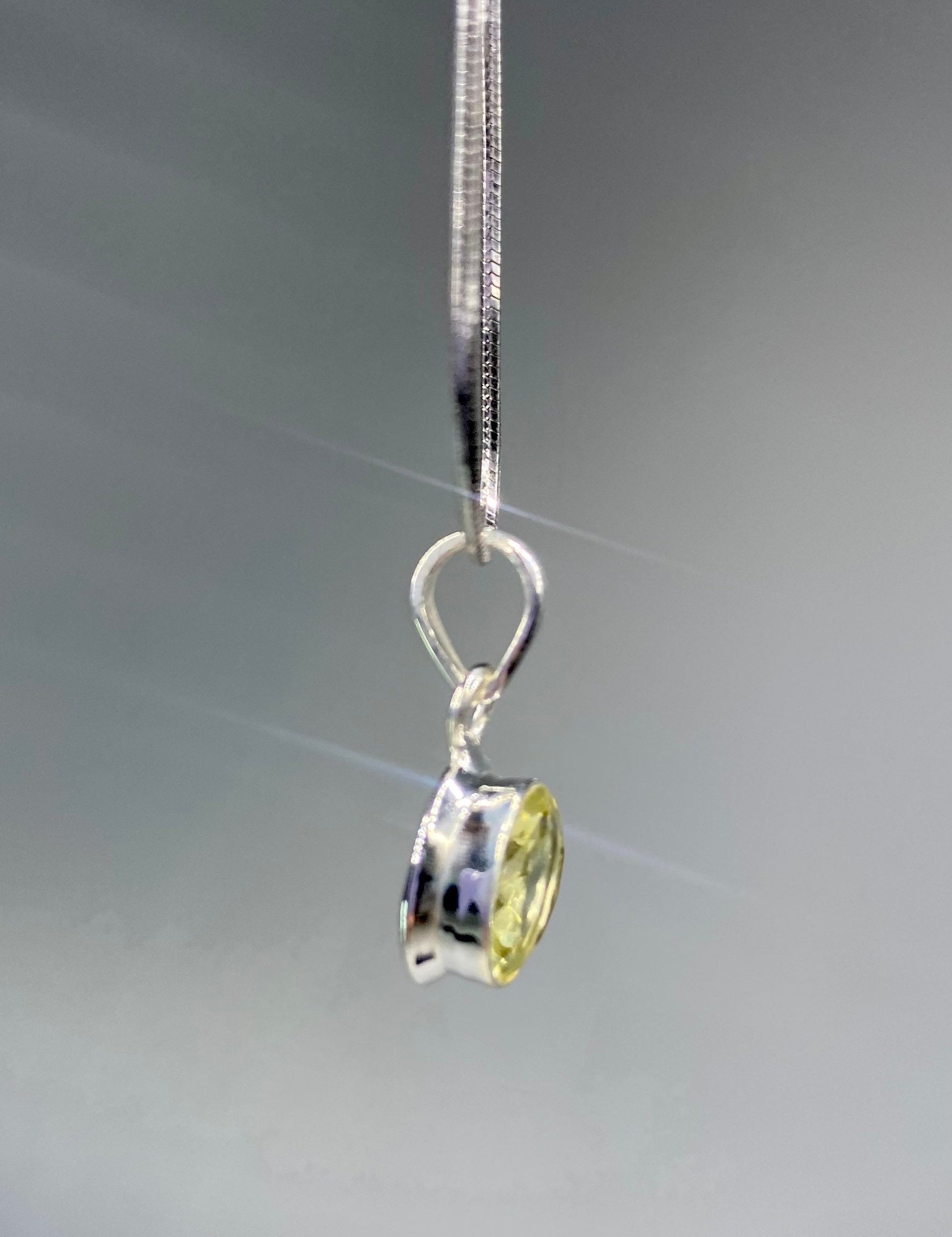 Lemon Quartz and Sterling Silver Pendant