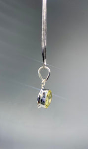 Lemon Quartz and Sterling Silver Pendant