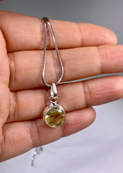 Lemon Quartz and Sterling Silver Pendant