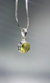 Lemon Quartz and Sterling Silver Pendant