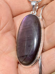 Grade A - Rare Purple Labradorite and Silver Pendant (GPFLP1)