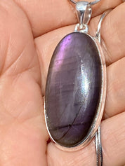 Grade A - Rare Purple Labradorite and Silver Pendant (GPFLP1)