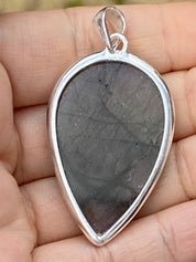 Grade A - Rare Purple Labradorite and Silver Pendant (GPFLP1)