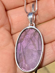 Grade A - Rare Purple Labradorite and Silver Pendant (GPFLP1)