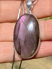 Grade A - Rare Purple Labradorite and Silver Pendant (GPFLP1)