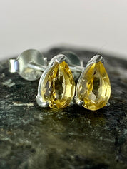 Marquise cut Citrine and Sterling Silver Studs UV