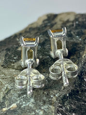 Natural Citrine Sterling Silver Studs
