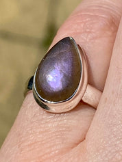 AAA Quality Labradorite and Silver Ring (UV1063)