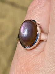 AAA Quality Labradorite and Silver Ring (UV1090)