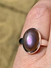 AAA Quality Labradorite and Silver Ring (UV1090)