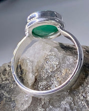 Raw Emerald and 925 Silver Ring