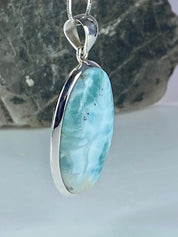 Dominican Larimar and Silver Pendant (M0523)